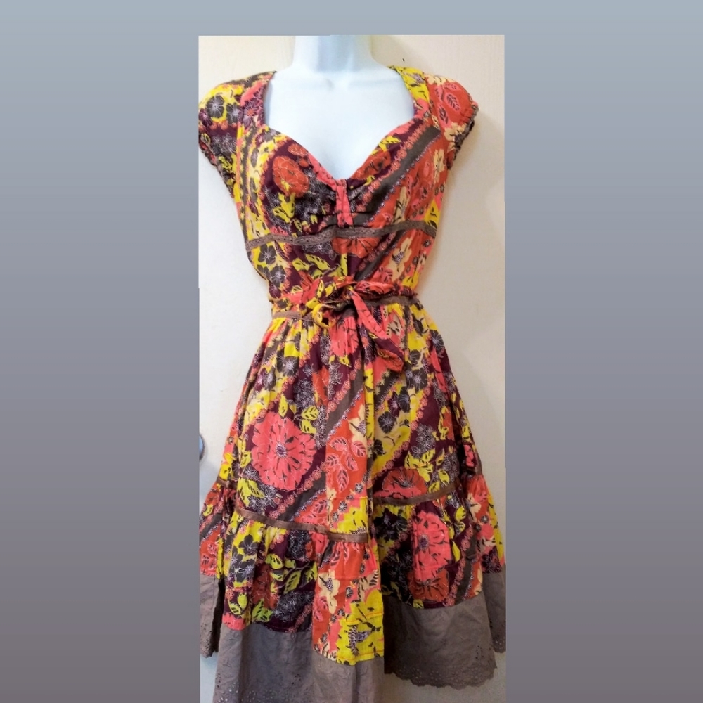 FREE PEOPLE floral tie wrap dress